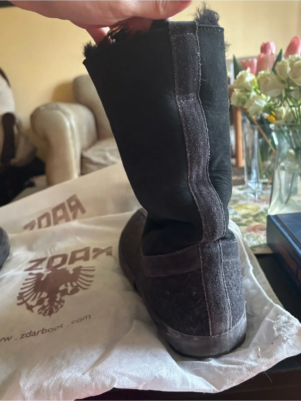 ZDAR Black wool Winter Boots with Fur Trim in EUC (EU 40~10W)